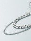 Fashion Silver Color Titanium Steel Cuban Chain Double Necklace