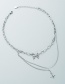 Fashion Silver Color Titanium Steel Butterfly Multilayer Necklace