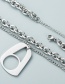 Fashion Silver Color Titanium Steel Geometric Double Necklace