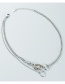 Fashion Silver Color Titanium Steel Double Ring Tassel Necklace