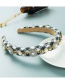 Fashion White Alloy Check Chain Pearl Headband