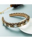 Fashion White Alloy Check Chain Pearl Headband