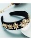 Fashion White Geometric Diamond Broad-brimmed Headband