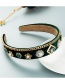 Fashion Green Flannel Diamond-encrusted Chain Wide Brim Headband