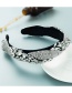Fashion White Fabric Diamond-studded Claw Chain Headband