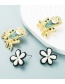 Fashion Hua Hua Alloy Diamond Flower Stud Earrings