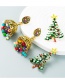 Fashion Christmas Tree Alloy Oil Drop Diamond Christmas Tree Earrings