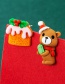 Fashion Bear Resin Christmas Tree Bear Cake Cane Asymmetrical Stud Earrings