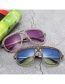 Fashion Silver Frame Blue And Yellow Film Diamond Large Frame Toad Sunglasses