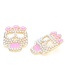 Fashion Color Mixing Alloy Inlaid Pearl Skull Earrings