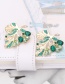 Fashion Color Mixing Alloy Hollow Diamond Leaf Stud Earrings