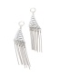 Fashion White K Metal Chain Tassel Earrings
