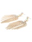 Fashion Gold Color Ab Diamond Metal Tassel Earrings With Diamond Claw Chain