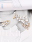 Fashion Gold Alloy Hollow Diamond Flower Tassel Asymmetrical Stud Earrings