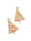 Fashion Color Mixing Alloy Color Diamond Christmas Tree Stud Earrings