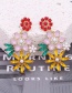Fashion Color Mixing Alloy Pearl Fancy Diamond Flower Stud Earrings