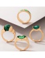 Fashion Gold Alloy Diamond Drop Oil Love Ring Set