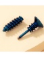 Fashion Blue Painted Screw Single Ear Stud