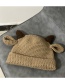 Fashion Beige Wool Knitted Calf Cap