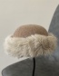 Fashion Grey Rabbit Fur And Velvet Domeless Landlord Hat
