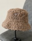Fashion Beige Bear Embroidered Lamb Wool Fisherman Hat