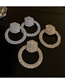 Fashion Silver Color Copper And Diamond Round Earrings