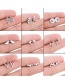 Fashion 098 Steel Color Stainless Steel V-shaped Earrings