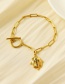 Fashion Gold Titanium Steel Rhinestone Irregular Cross Ot Buckle Bracelet