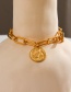 Fashion Gold Titanium Steel Portrait Thick Chain Ot Buckle Bracelet