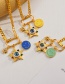 Fashion Yellow Copper Drop Oil Inlaid Zirconium Eyes Smiley Face Paper Clip Necklace