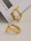 Fashion Gold Color Titanium Steel Letter Ear Ring