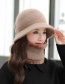 Fashion Pink Rabbit Fur Knitted Bow Fisherman Hat And Scarf Set