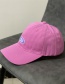 Fashion Rose Red Soft Top Baseball Cap With Curved Brim And Letter Logo