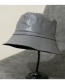 Fashion Grey Pu Leather Fisherman Hat