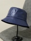 Fashion Black Pu Leather Fisherman Hat