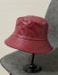 Fashion Navy Pu Leather Fisherman Hat