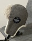 Fashion Black Faux Rabbit Fur Lettermark Ear Protection Lei Feng Hat