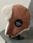 Fashion Khaki Faux Rabbit Fur Lettermark Ear Protection Lei Feng Hat