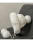 Fashion White Woolen Knit Wool Ball Ear Protection Toe Cap