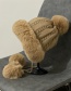 Fashion Beige Woolen Knit Wool Ball Ear Protection Toe Cap