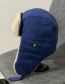 Fashion Blue Cotton Lamb Hair Lei Feng Hat