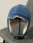 Fashion Blue Cotton Lamb Hair Patch Bray Hat