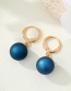 Fashion Blue Frosted Round Ear Ring