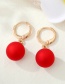 Fashion Pink Frosted Round Ear Ring