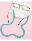 Fashion Navy Acrylic Geometric Chain Halterneck Glasses Chain