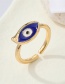 Fashion White Fishtail Eyes Metal Triangle Eye Ring