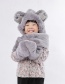 Fashion Grey Bear Scarf And Gloves All-in-one Plush Three-piece Suit