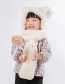 Fashion Skin Powder Bear Scarf And Gloves All-in-one Plush Three-piece Suit