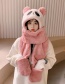 Fashion Khaki Panda Scarf And Gloves One Plush Three-piece Suit