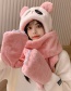 Fashion Grey Panda Scarf And Gloves All-in-one Plush Three-piece Suit